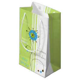 Happy Birthday Modern Simple Blume Green Kleine Geschenktüte