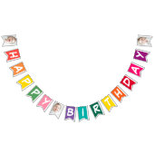 Happy Birthday Modern Simple Cool Photos Wimpelkette (Alle)