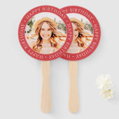 Happy Birthday Modern Simple Custom Foto Fächer (Vorne und Hinten)