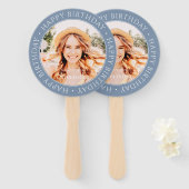 Happy Birthday Modern Simple Custom Foto Handfan Fächer (Vorne und Hinten)