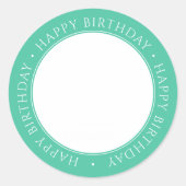 Happy Birthday Modern Simple Custom Foto Runder Aufkleber (Vorderseite)
