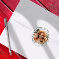 Happy Birthday Modern Simple Custom Photo