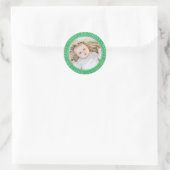 Happy Birthday Modern Simple Elegante Custom Foto Runder Aufkleber (Tasche)