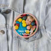 Happy Birthday Modern Simple Star Foto Button (Beispiel)