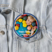 Happy Birthday Modern Simple Star Foto Button (Beispiel)