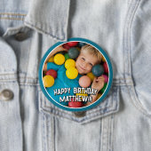 Happy Birthday Modern Simple Star Foto Button (Beispiel)
