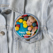 Happy Birthday Modern Simple Star Foto Button (Beispiel)