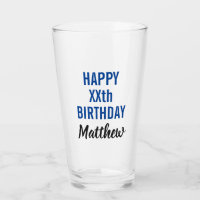 Happy Birthday Modern Typografy Beer Pint