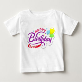 Happy Birthday Moderne Elegante, individuelle Name Baby T-shirt