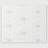 HAPPY BIRTHDAY Moderne Fantasy funkelnde Konfetti Geschenkpapier (Flach)