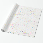 HAPPY BIRTHDAY Moderne Fantasy funkelnde Konfetti Geschenkpapier (Ungerollt)
