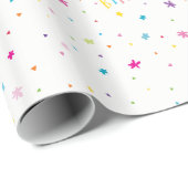 HAPPY BIRTHDAY Moderne Fantasy funkelnde Konfetti Geschenkpapier (Rolleneckpunkt)