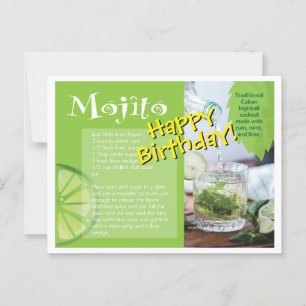 Happy Birthday Mojito Cocktail Rezept Postkarte