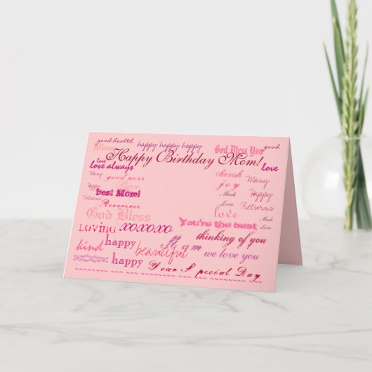 "Happy Birthday Mom!" card Karte (Vorderseite)