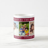 Happy Birthday Mom Photo Collage burgundy keepsake Kaffeetasse (Mittel)