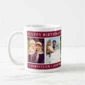 Happy Birthday Mom Photo Collage burgundy keepsake Kaffeetasse (Links)