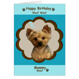 Happy Birthday Mommy aus Yorkie mit Foto