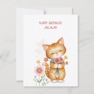 Happy Birthday Mommy cat Postkarte