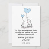 Happy Birthday Mommy Elephants Niedlich (Vorderseite)