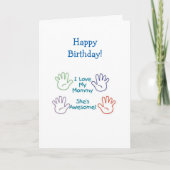 Happy Birthday Mommy - Hands Card Karte (Vorderseite)