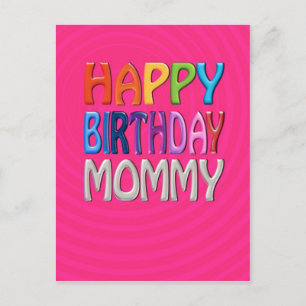 Happy Birthday Mommy - Happy Colorful Gruß Postkarte