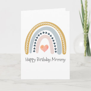 Happy Birthday Mommy Watercolor Boho Karte