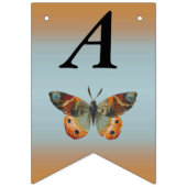 Happy Birthday Monarch Butterfly Blues Orange Wimpelkette (Zweite Fahne)