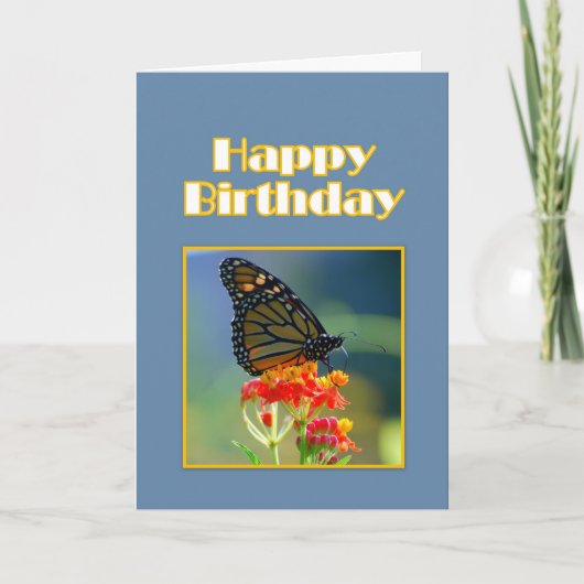 Happy Birthday Monarch Butterfly Karte (Vorderseite)