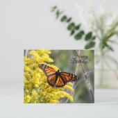 Happy Birthday Monarch Butterfly Postcard Postkarte (Stehend Vorderseite)