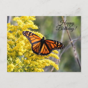 Happy Birthday Monarch Butterfly Postcard Postkarte