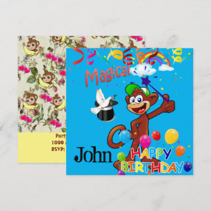 Happy Birthday Monkey Card Einladung Ballons