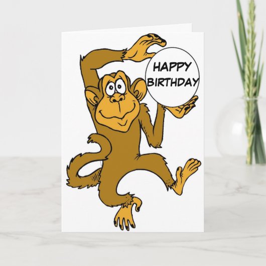 HAPPY BIRTHDAY MONKEY CARD KARTE (Vorderseite)