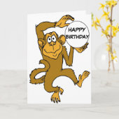 HAPPY BIRTHDAY MONKEY CARD KARTE (Gelbe Blume)