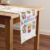 Happy Birthday Monkey Cupcake Table Runner Kurzer Tischläufer (Beispiel)