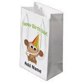 Happy Birthday Monkey Kleine Geschenktüte (Rückseite Schrägansicht)