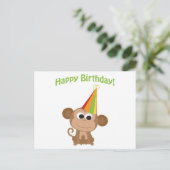 Happy Birthday Monkey Postkarte (Stehend Vorderseite)