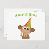 Happy Birthday Monkey Postkarte (Vorne/Hinten)