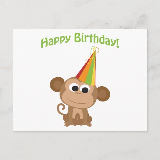 Happy Birthday Monkey Postkarte (Vorderseite)