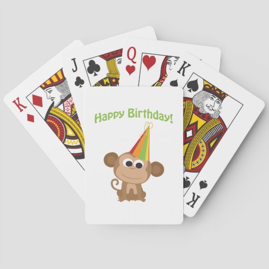 Happy Birthday Monkey Spielkarten (Rückseite)