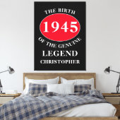 Happy Birthday Monogram Add Name Year Red Black Leinwanddruck (Insitu (Schlafzimmer))