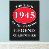 Happy Birthday Monogram Add Name Year Red Black Leinwanddruck (Insitu (Holzboden))