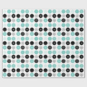 Happy Birthday Monogram Circles Aqua Dots Wrap Geschenkpapier (Flach)