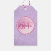 Happy Birthday Monogram mit Name und Alter Geschenkanhänger (Rückseite)