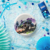 Happy Birthday Monster Truck Smash Crash Boy Pappteller (Party)