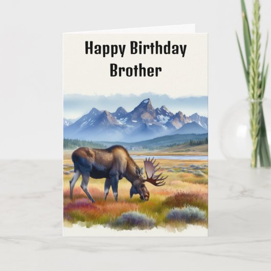 Happy Birthday Moose Mens Card Karte (Vorderseite)