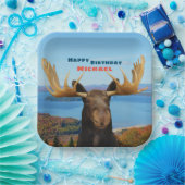 Happy Birthday Moose Wildlife Pappteller (Party)