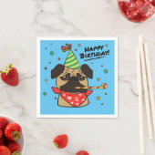 Happy Birthday Mops Boy Serviette (Beispiel)