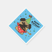 Happy Birthday Mops Boy Serviette (Ecke)