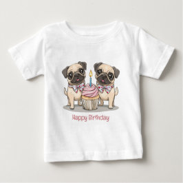 Happy Birthday Mops Hunde Cupcake Baby T-shirt