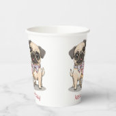 Happy Birthday Mops Hunde Cupcake Pappbecher (Links)